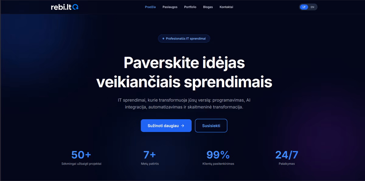 Svetainių kūrimas ir IT sprendimai verslui